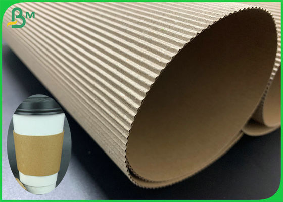 الورق المقوى المموج البني المعاد تدويره 2 طبقات 3 طبقات لأكمام القهوة المطبوعة حسب الطلب