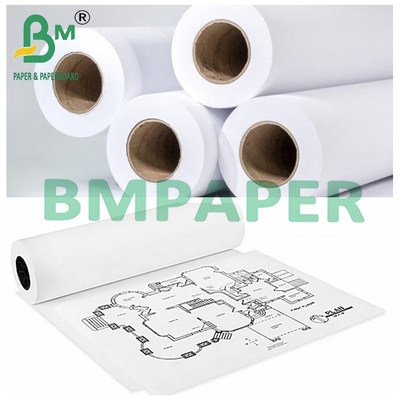 2 بوصة أساسية ورقة حزمة بيضاء لخطط الهندسة 24 &quot; x 50 ياردات 80gsm