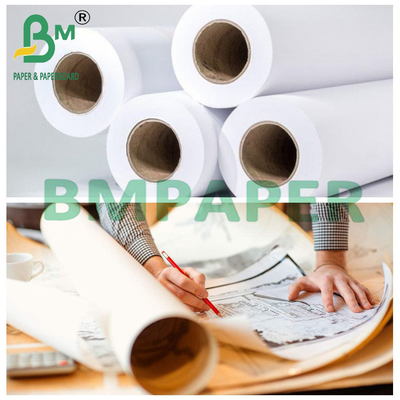ورق السندات البيضاء الساطعة للطباعة الكادية 36 "x 150ft 20LB على 2" النواة