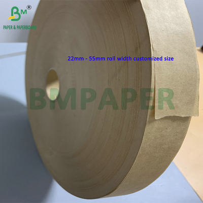 شق الأحجام الصغيرة 30mm 32mm 24gsm 28gsm ورق التغليف البني الكرافت للتعبئة القشرية
